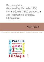 eBook, Dos panegírics d'Andreu Rey d'Artieda (1604) i Vicent Garcia (1613) pronunciats a l'Estudi General de Lleida : edició crítica, Edicions de la Universitat de Lleida