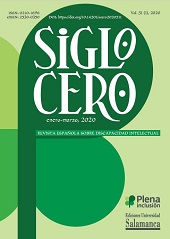 Heft, Siglo Cero : Revista Española sobre Discapacidad Intelectual : 51, 1, 2020, Ediciones Universidad de Salamanca