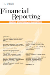 Fascicule, Financial reporting : bilancio, controlli e comunicazione d'azienda : 1, 2020, Franco Angeli