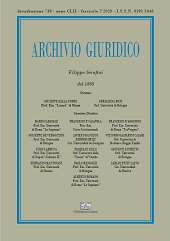 Fascicolo, Archivio giuridico Filippo Serafini : CLII, 2, 2020, Enrico Mucchi Editore