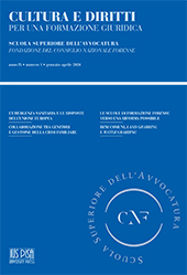 Fascículo, Cultura e diritti : per una formazione giuridica : IX, 1, 2020, Pisa University Press