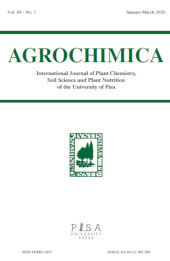 Fascicule, Agrochimica : International Journal of Plant Chemistry, Soil Science and Plant Nutrition of the University of Pisa : 64, 1, 2020, Pisa University Press