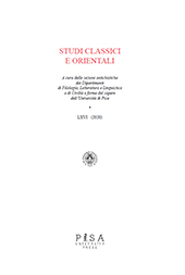 Article, Zeus e il tutto : P. Derveni XIX 2., Pisa University Press