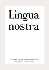 Fascículo, Lingua nostra : LXXXI, 3/4, 2020, Le Lettere