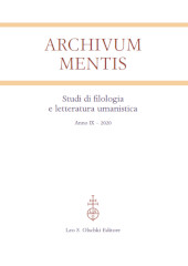 Heft, Archivum mentis : studi di filologia e letteratura umanistica : IX, 2020, L.S. Olschki