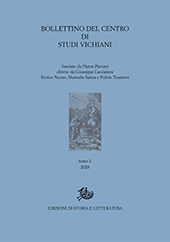 Fascículo, Bollettino del Centro di studi vichiani : L, 2020, Edizioni di storia e letteratura