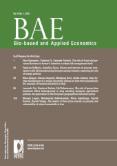 Issue, Bio-based and Applied Economics : 9, 1, 2020, Firenze University Press