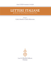Issue, Lettere italiane : LXXII, 3, 2020, L.S. Olschki