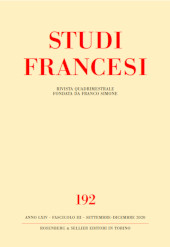 Fascicolo, Studi francesi : 192, 3, 2020, Rosenberg & Sellier