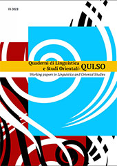 Issue, Quaderni di Linguistica e Studi Orientali = Working Papers in Linguistics and Oriental Studies : 6, 2020, Firenze University Press
