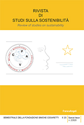 Fascículo, Rivista di studi sulla sostenibilità : X, special issue, 2020, Franco Angeli