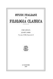 Fascicolo, Studi italiani di filologia classica : 2, 2020, Le Monnier