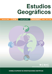 Fascículo, Estudios geográficos : LXXXI, 288, 1, 2020, CSIC, Consejo Superior de Investigaciones Científicas