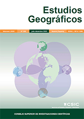 Fascículo, Estudios geográficos : LXXXI, 289, 2, 2020, CSIC, Consejo Superior de Investigaciones Científicas