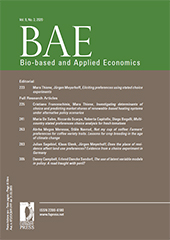Fascicule, Bio-based and Applied Economics : 9, 3, 2020, Firenze University Press