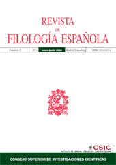 Fascicule, Revista de filología española : C, 1, 2020, CSIC, Consejo Superior de Investigaciones Científicas