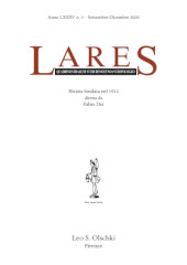 Issue, Lares : rivista quadrimestrale di studi demo-etno-antropologici : LXXXV, 3, 2020, L.S. Olschki