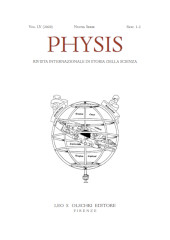 Issue, Physis : rivista internazionale di storia della scienza : LV, 1/2, 2020, L.S. Olschki