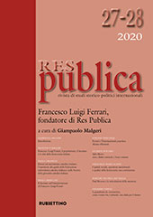 Fascicolo, Res Publica : rivista di studi storico politici internazionali : 27/28, 2/3, 2020, Rubbettino