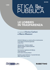Artículo, Il lobbying in Italia : vantaggi e rischi della regolamentazione, Rubbettino