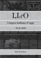 Fascicule, Lid'O : lingua italiana d'oggi : XVII, 2020, Bulzoni
