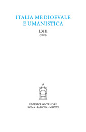 Fascicule, Italia medioevale e umanistica : LXII, 2021, Antenore