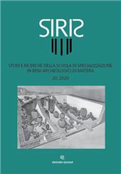 Issue, Siris : studi e ricerche della Scuola di Specializzazione in Beni Archeologici di Matera : 20, 2020, Edizioni Quasar