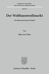 E-book, Der Weltbaumwollmarkt. : Ein ökonometrisches Modell., Duncker & Humblot