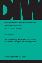 E-book, Die Entwicklung des Interzonenhandels von seinen Anfängen bis zur Gegenwart., Duncker & Humblot