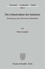 E-book, Die Lohnstruktur der Industrie. : Ein Beitrag zu einer Theorie der Lohnstruktur., Duncker & Humblot