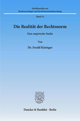 E-book, Die Realität der Rechtsnorm. : Eine empirische Studie., Kininger, Ewald, Duncker & Humblot