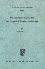 E-book, Die Unterscheidung von Real und Personal Actions im Common Law., Ziegenbein, Ulrich, Duncker & Humblot