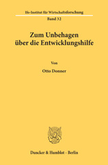 E-book, Zum Unbehagen über die Entwicklungshilfe., Duncker & Humblot