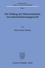 E-book, Die Stellung der Elektroindustrie im Industrialisierungsprozeß., Duncker & Humblot