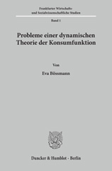 E-book, Probleme einer dynamischen Theorie der Konsumfunktion., Duncker & Humblot