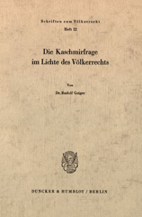 E-book, Die Kaschmirfrage im Lichte des Völkerrechts., Duncker & Humblot
