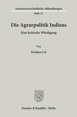 E-book, Die Agrarpolitik Indiens. : Eine kritische Würdigung., Duncker & Humblot