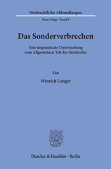eBook, Das Sonderverbrechen. : Eine dogmatische Untersuchung zum Allgemeinen Teil des Strafrechts., Duncker & Humblot
