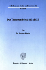 E-book, Der Tatbestand des 613 a BGB., Duncker & Humblot