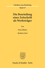 E-book, Die Beurteilung einer Zeitschrift als Werbeträger., Duncker & Humblot
