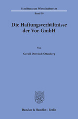 E-book, Die Haftungsverhältnisse der Vor-GmbH., Derwisch-Ottenberg, Gerald, Duncker & Humblot