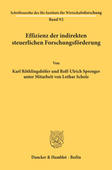 E-book, Effizienz der indirekten steuerlichen Forschungsförderung., Duncker & Humblot