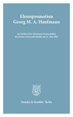 E-book, Ehrenpromotion Georg M. A. Hanfmann am FB Altertumswissenschaften der FU Berlin, Duncker & Humblot