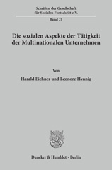 E-book, Die sozialen Aspekte der Tätigkeit der Multinationalen Unternehmen., Duncker & Humblot