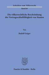 E-book, Die völkerrechtliche Beschränkung der Vertragsschlußfähigkeit von Staaten., Duncker & Humblot
