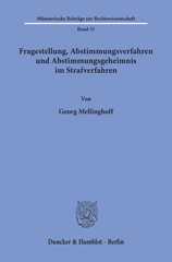 E-book, Fragestellung, Abstimmungsverfahren und Abstimmungsgeheimnis im Strafverfahren., Duncker & Humblot