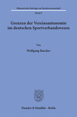 E-book, Grenzen der Vereinsautonomie im deutschen Sportverbandswesen., Duncker & Humblot