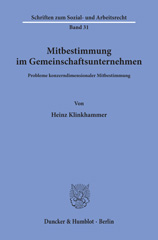 E-book, Mitbestimmung im Gemeinschaftsunternehmen. : Probleme konzerndimensionaler Mitbestimmung., Duncker & Humblot