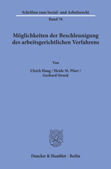 E-book, Möglichkeiten der Beschleunigung des arbeitsgerichtlichen Verfahrens., Duncker & Humblot