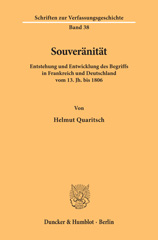 E-book, Souveränität. : Entstehung und Entwicklung des Begriffs in Frankreich und Deutschland vom 13. Jh. bis 1806., Quaritsch, Helmut, Duncker & Humblot